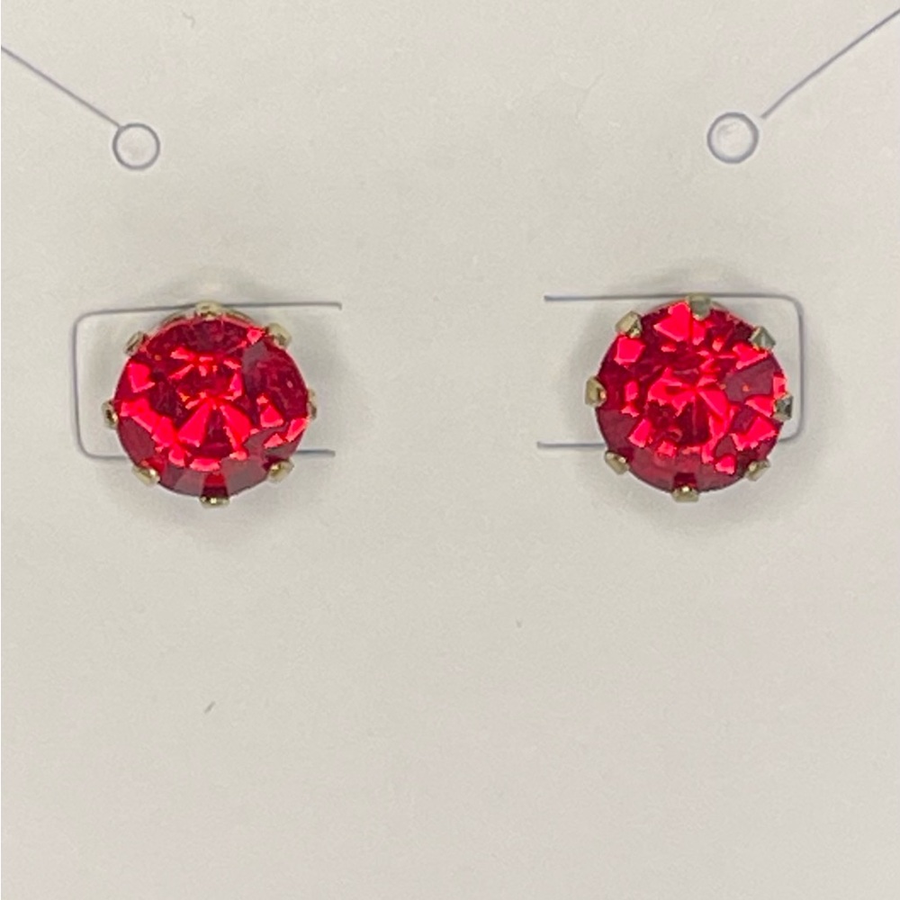 Elegant Red Stud Earrings